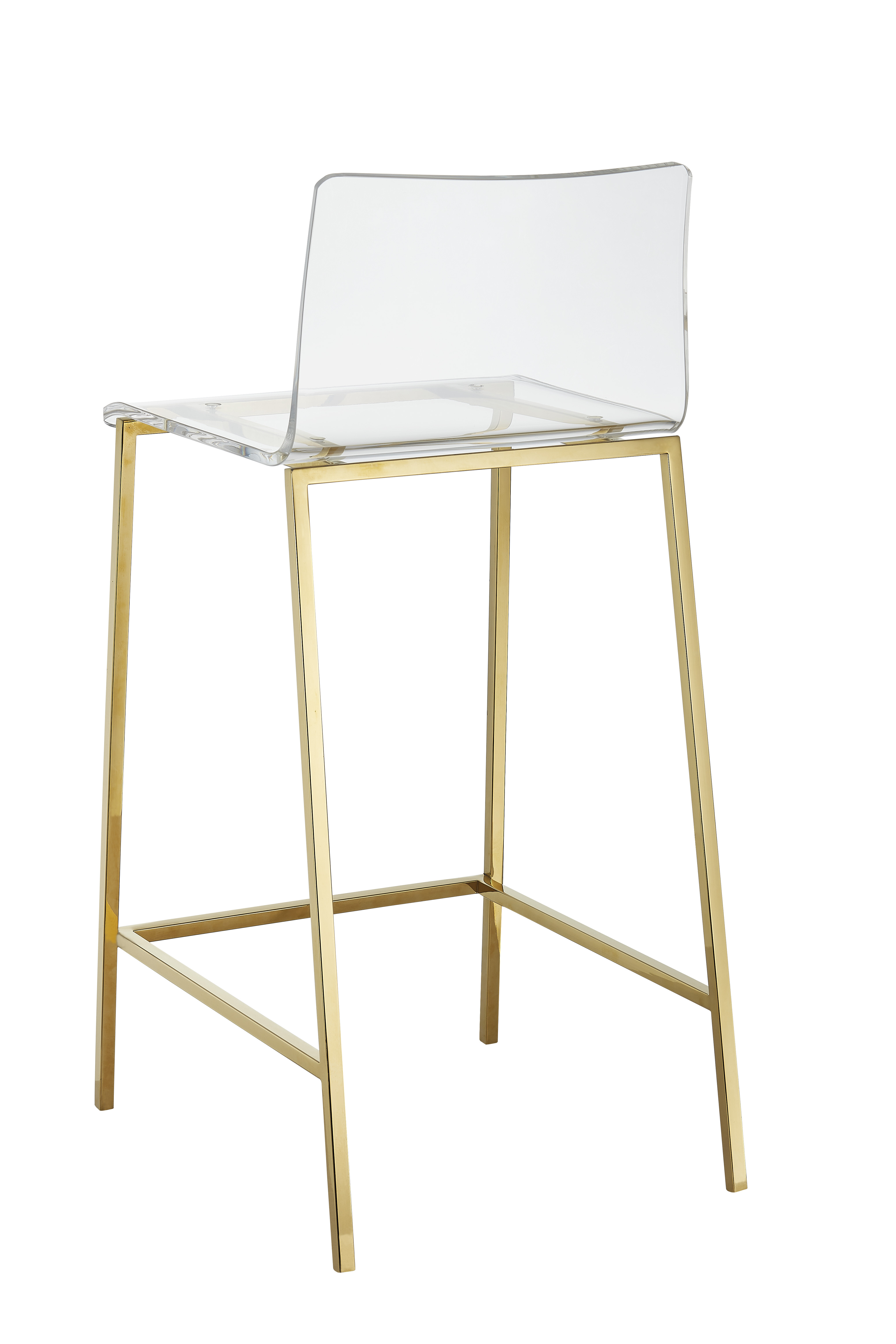 High quality clear acrylic bar stool with metal base.
